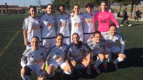 Las jugadoras del Tacón antes de disputar un partido. Foto: Twitter (@CD_Tacón)