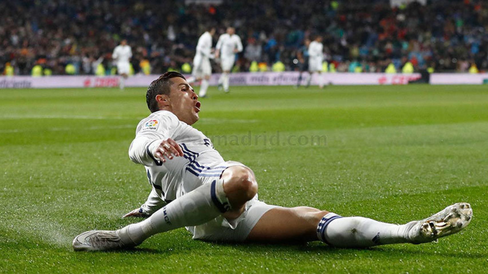 Cristiano Ronaldo celebra un gol ante la Real Sociedad