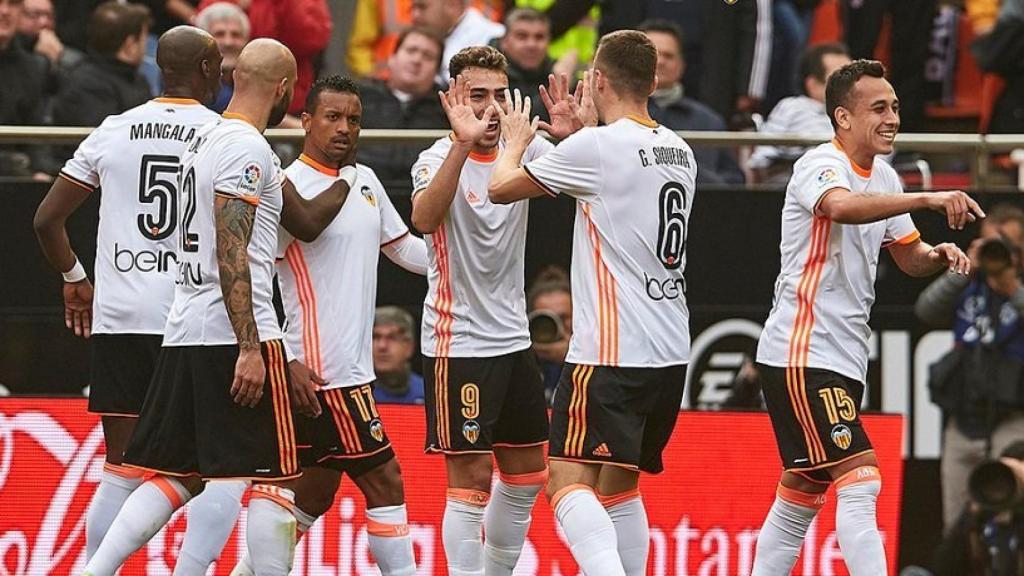 El Valencia celebra un gol. Foto: valenciacf.com