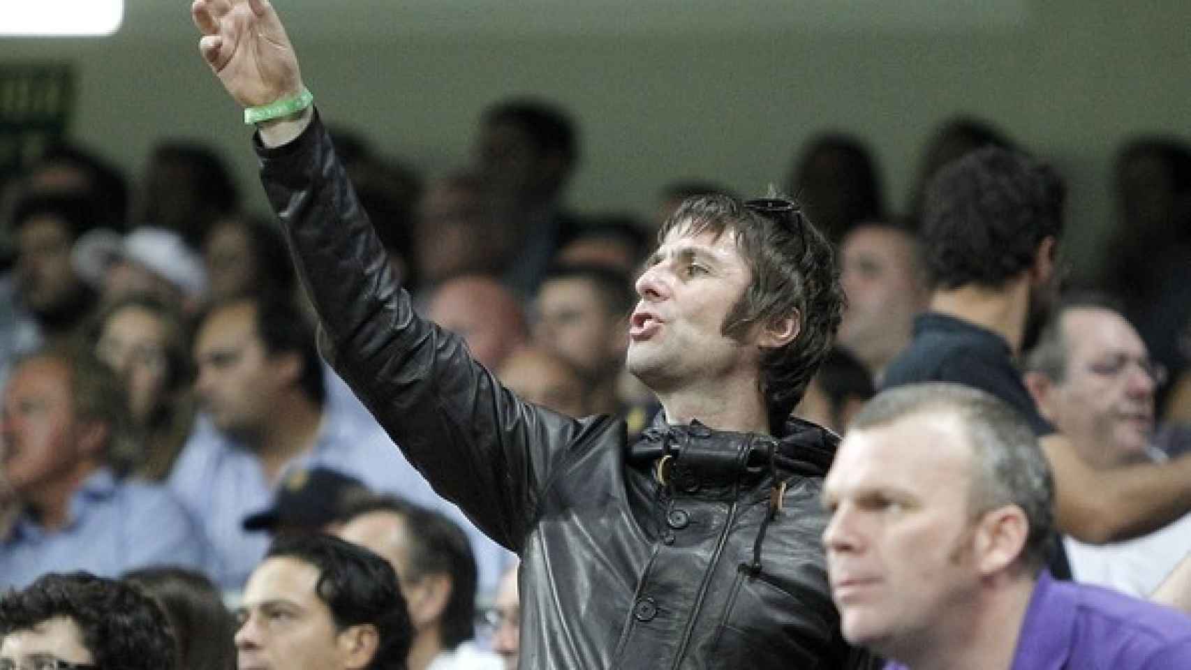 Liam Gallagher, en el Etihad durante un partido del City.