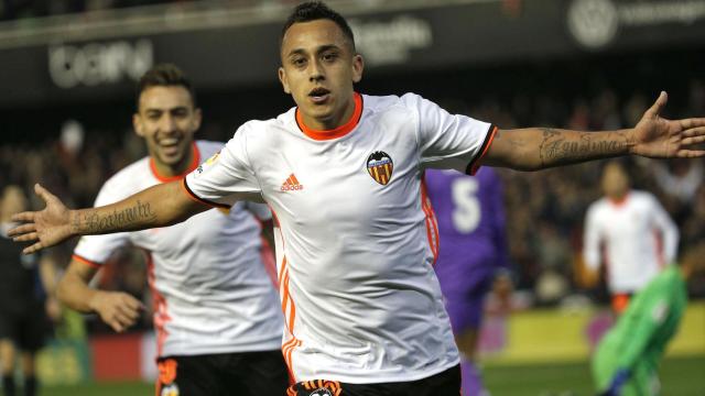 Orellana celebra su gol ante el Real Madrid.