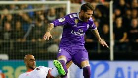 Sergio Ramos, en el partido contra el Valencia