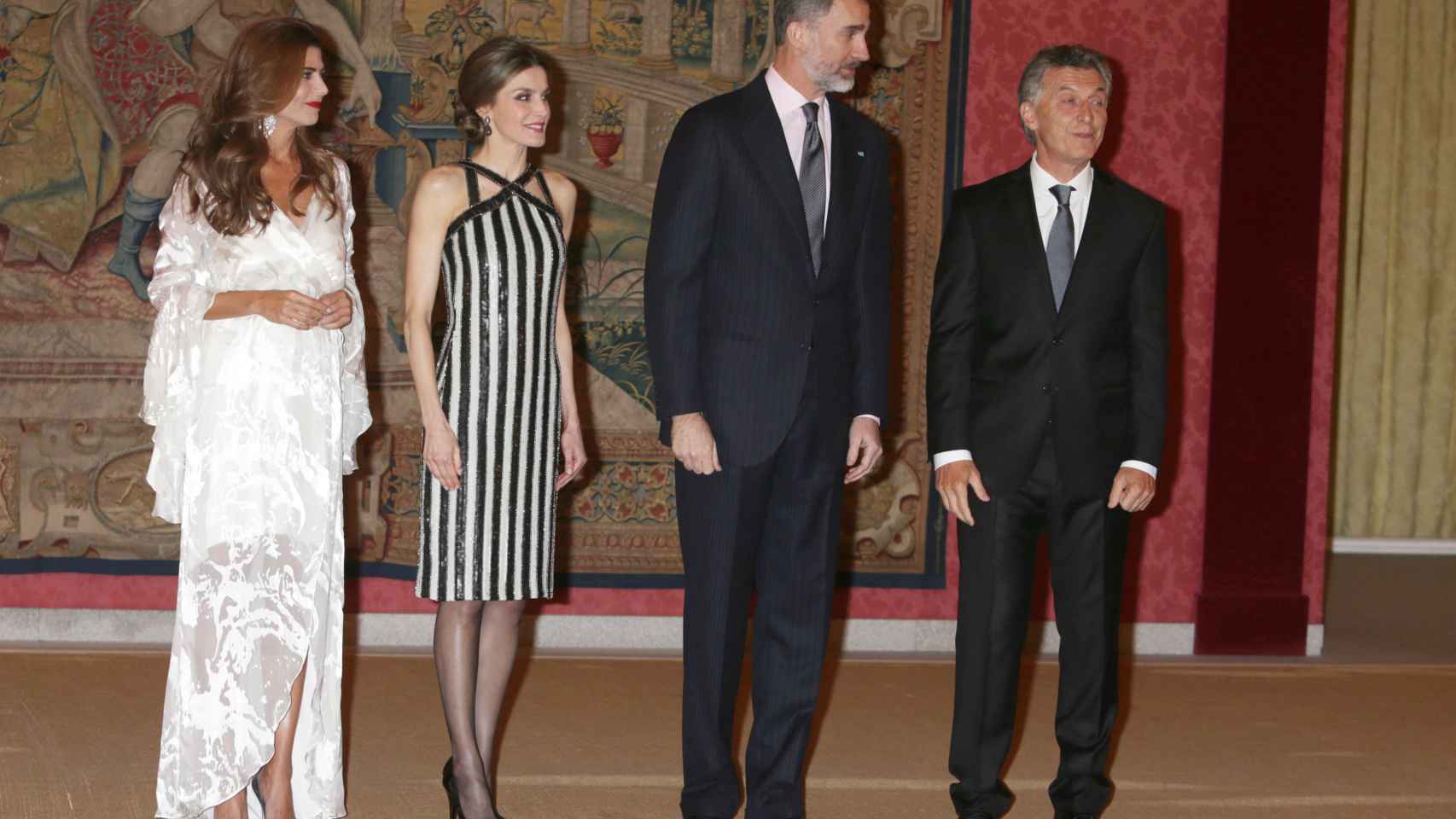 Recepción del presidente Macri a los reyes en el palacio de El Pardo