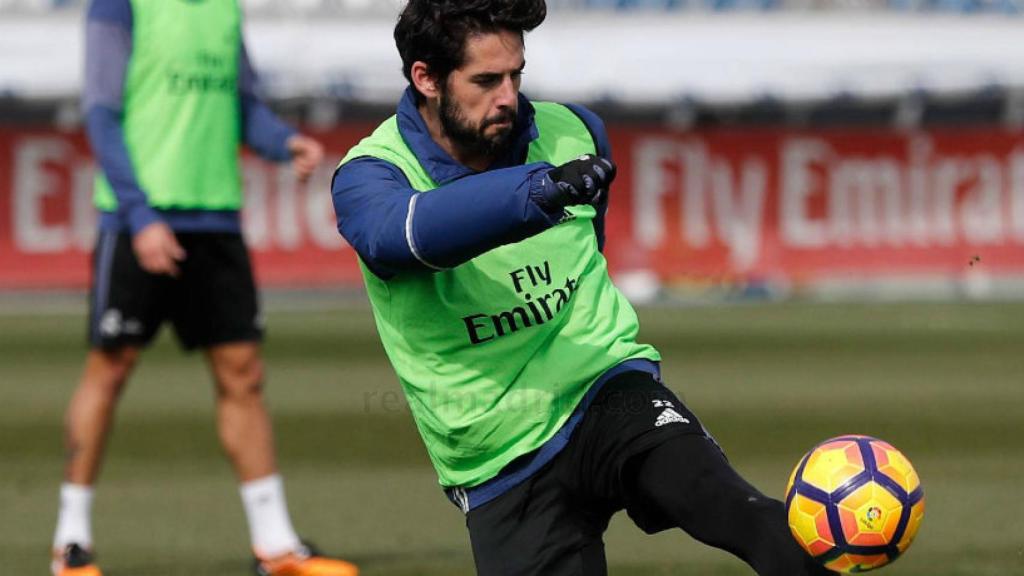 Isco en un entrenamiento del Real Madrid