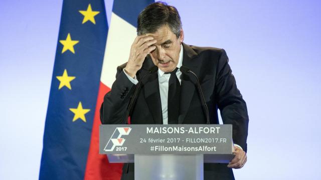 El candidato conservador François Fillon