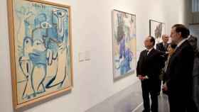 Mariano Rajoy y François Hollande visitan el Centro Pompidou de Málaga.
