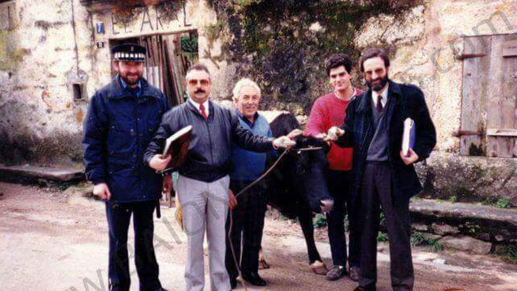 Pinta, con José Costas, su dueño, en el momento de la liberación en 1987.