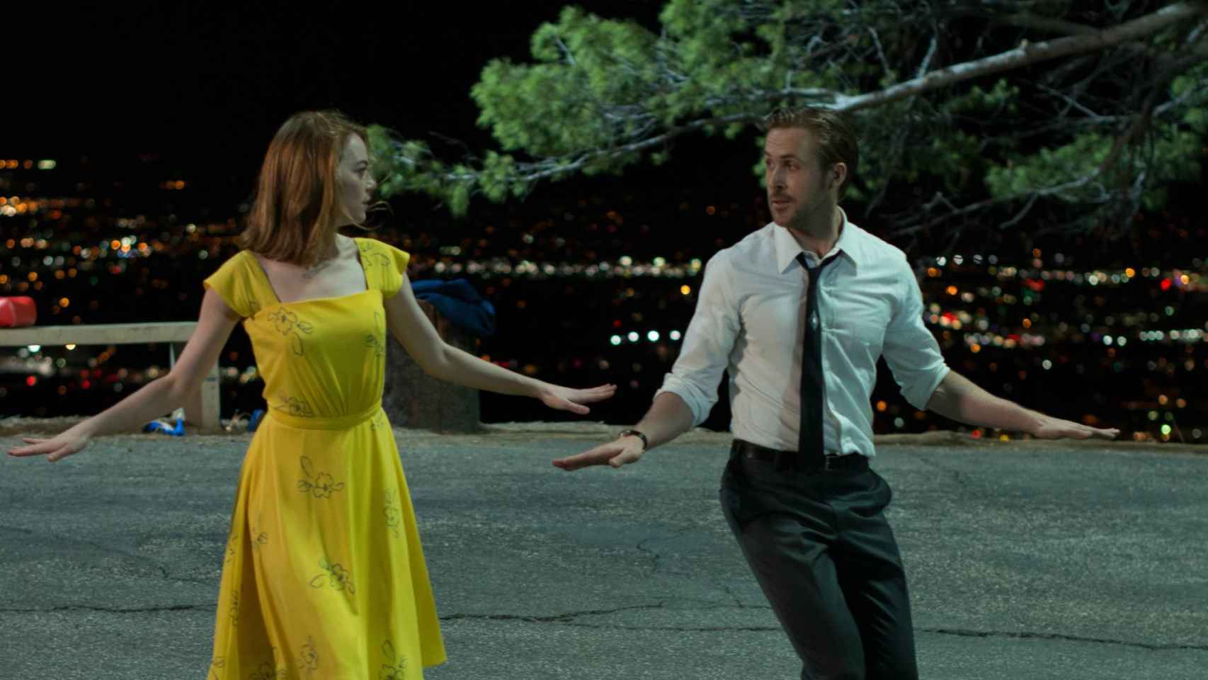 Emma Stone y Rian Gosling en La La Land.