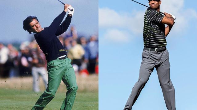 Severiano Ballesteros y Tiger Woods.