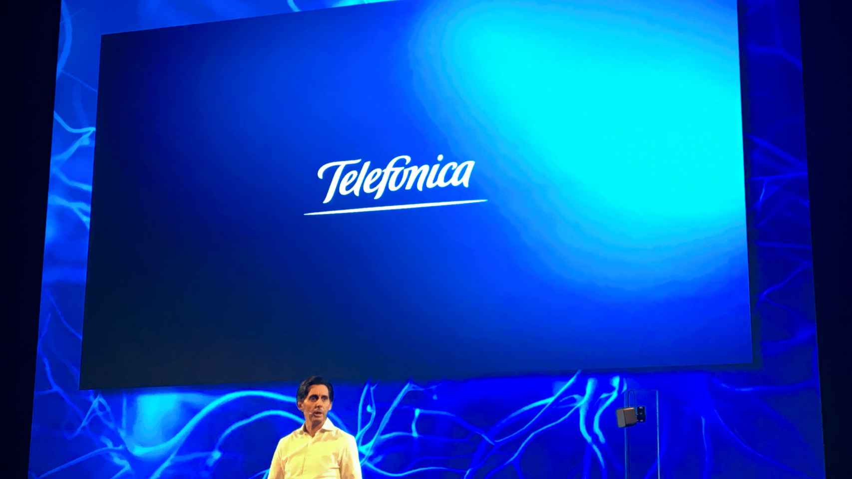 El presidente de Telefónica, José María Álvarez-Pallete, durante la presentación.