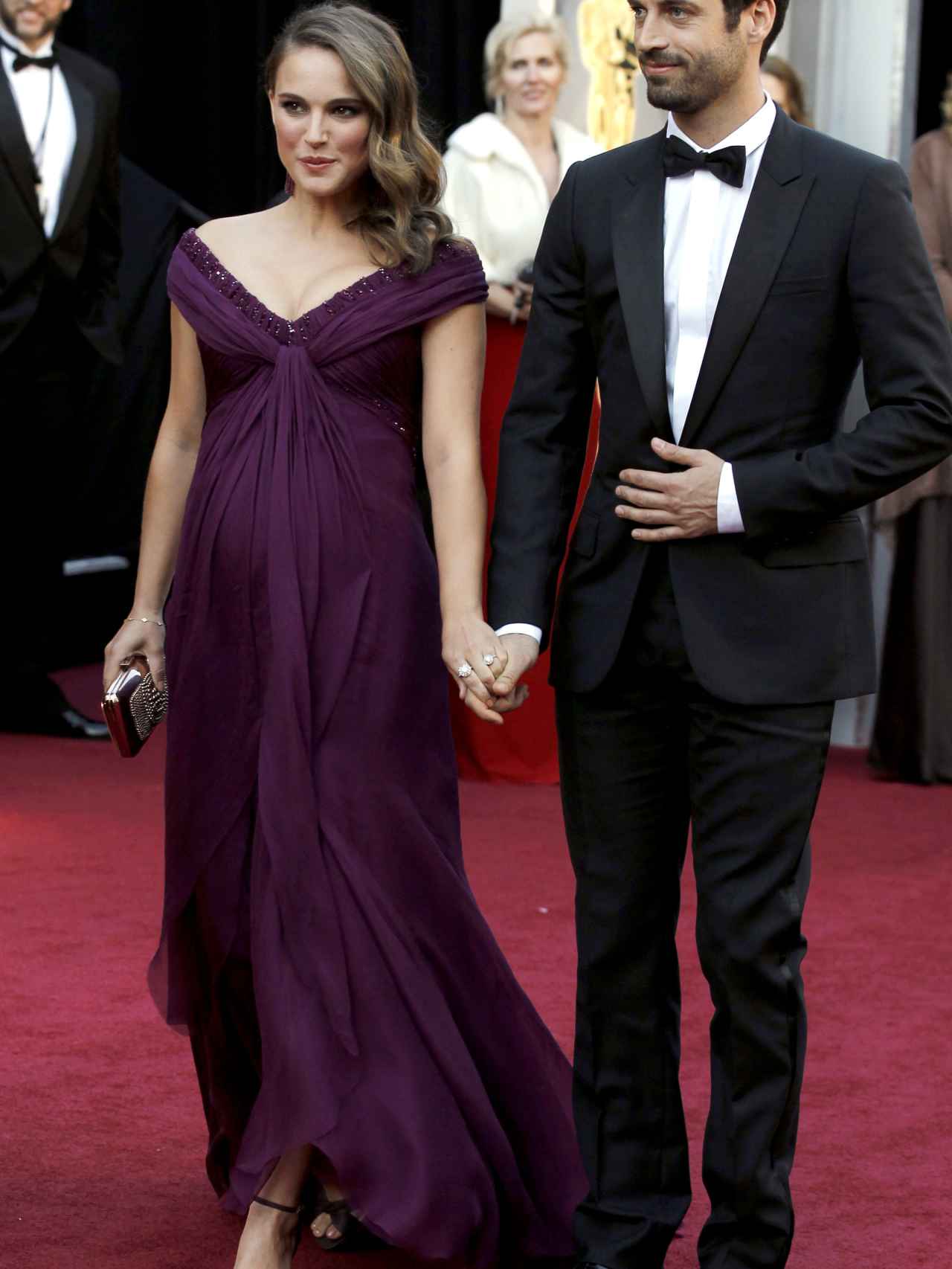 Natalie Portman y su marido Benjamin Millepied en los Oscar de 2011.