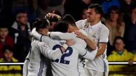 El Real Madrid celebra un gol