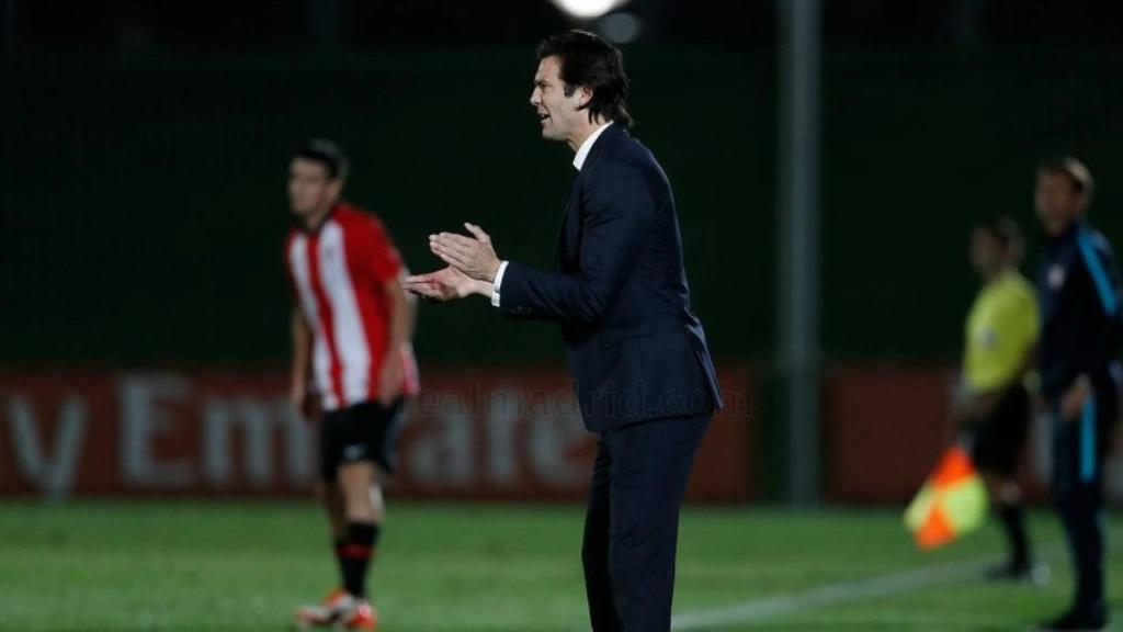 Solari en un partido del Castilla