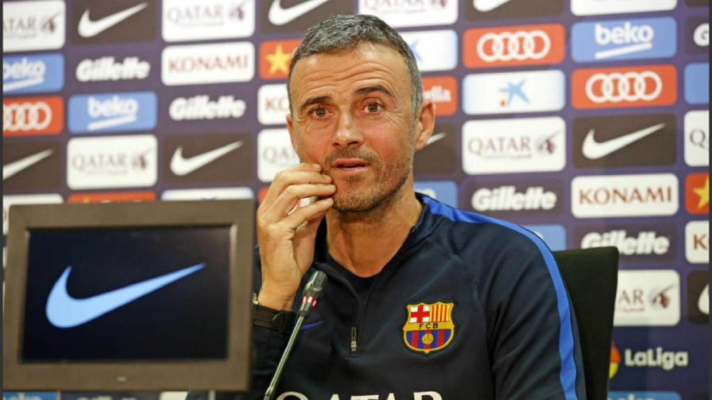 Luis Enrique en rueda de prensa. Foto: Twitter @FCBarcelona_es