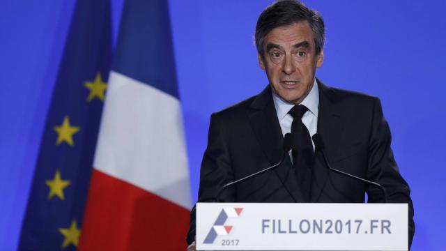 François Fillon durante su comparecencia este miércoles.