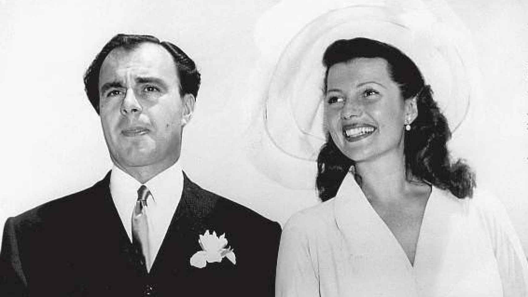 El padre del actual Aga Khan en su boda con la actriz Rita Hayworth