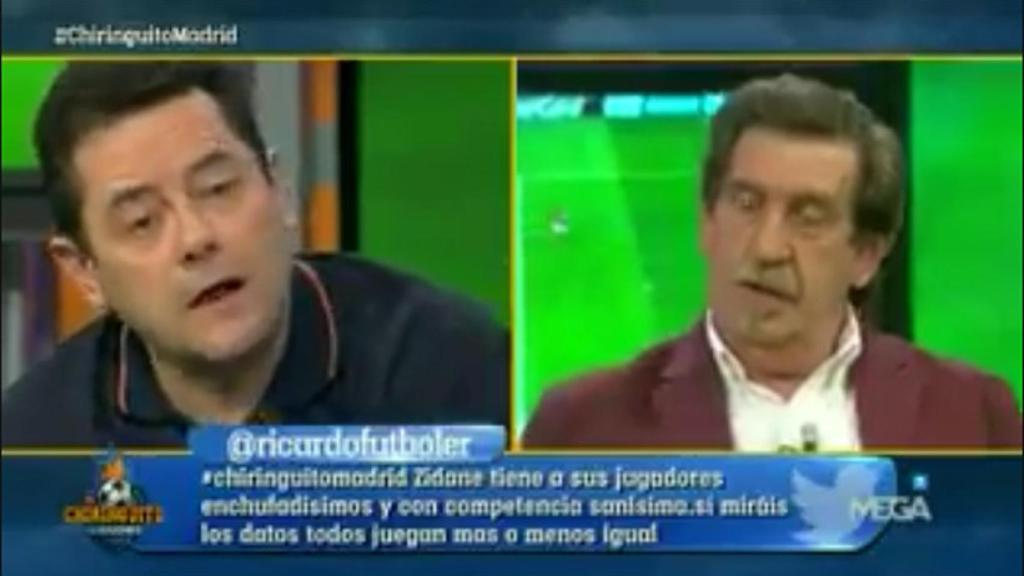 Roncero y Cano en El Chiringuito. Foto: Twitter (@elchiringuitotv)