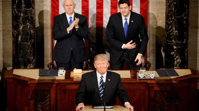 Trump, en un momento del discurso en el Congreso.