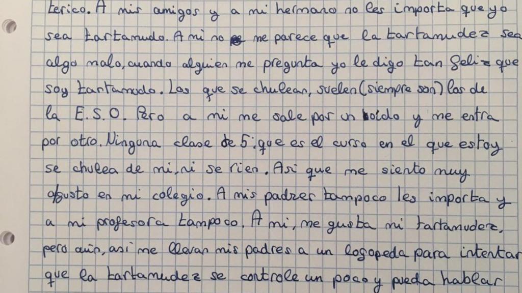 La carta escrita por Juan Carlos López en la que habla sobre su disfunción en el habla.