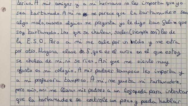 La carta escrita por Juan Carlos López en la que habla sobre su disfunción en el habla.