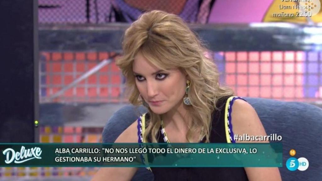 La modelo en el plató de Telecinco.