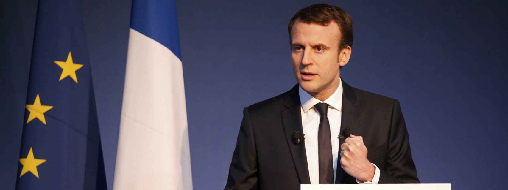 El candidato socioliberal, Emmanuel Macron.