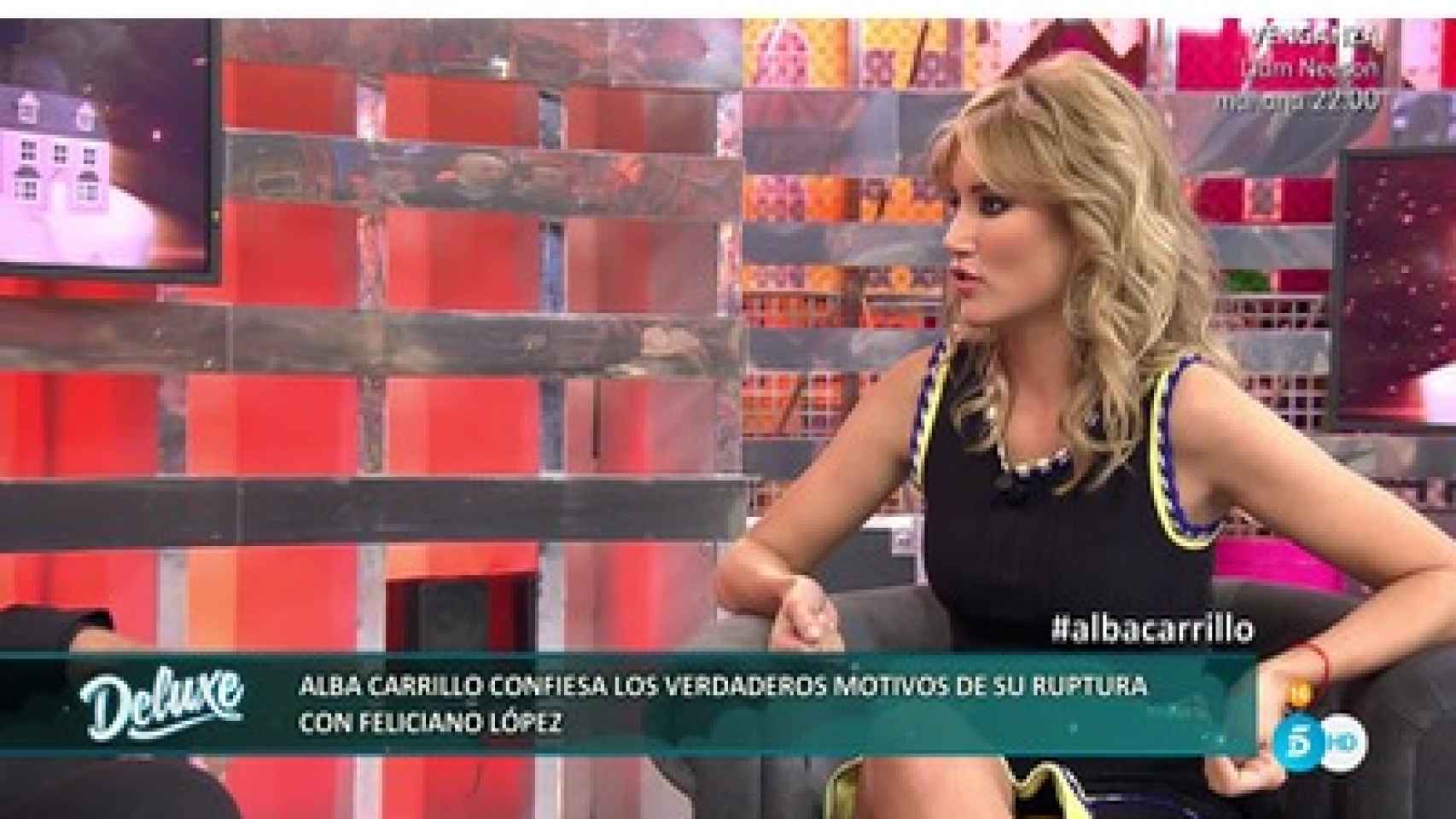 Alba Carrillo, durante su entrevista en Sálvame Deluxe.