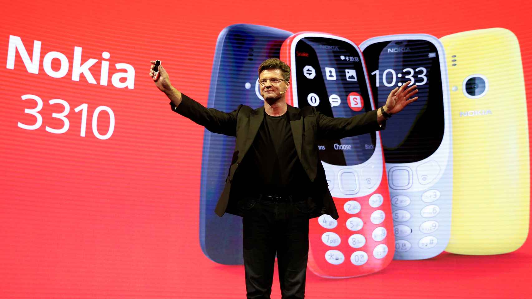 Arto Nummela, CEO of Nokia-HMD, durante la presentación del 3310.