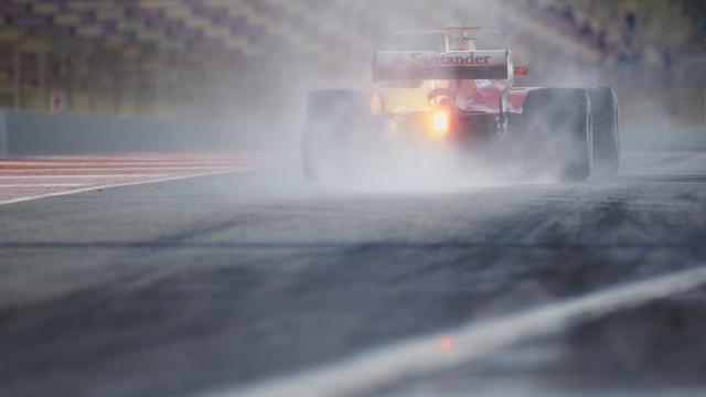 Raikkonen en acción en Montmelo.