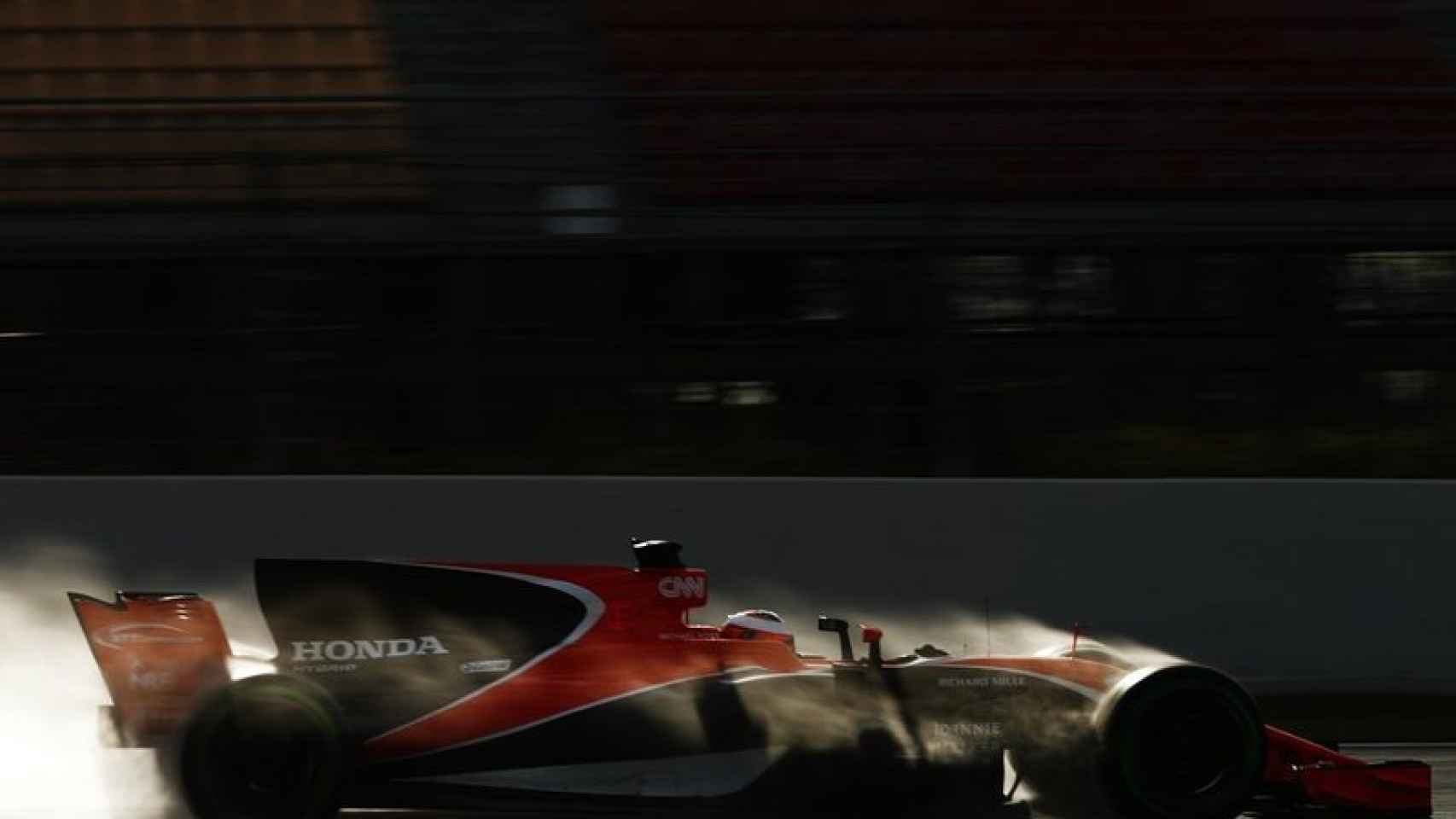El McLaren de Vandoorne, este jueves.