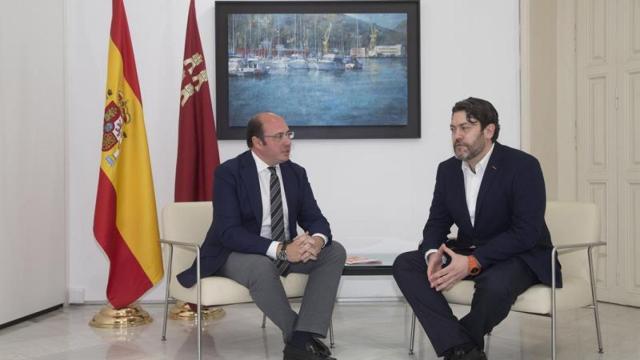 Pedro Antonio Sánchez y Miguel Sánchez, portavoz de Cs en Murcia.