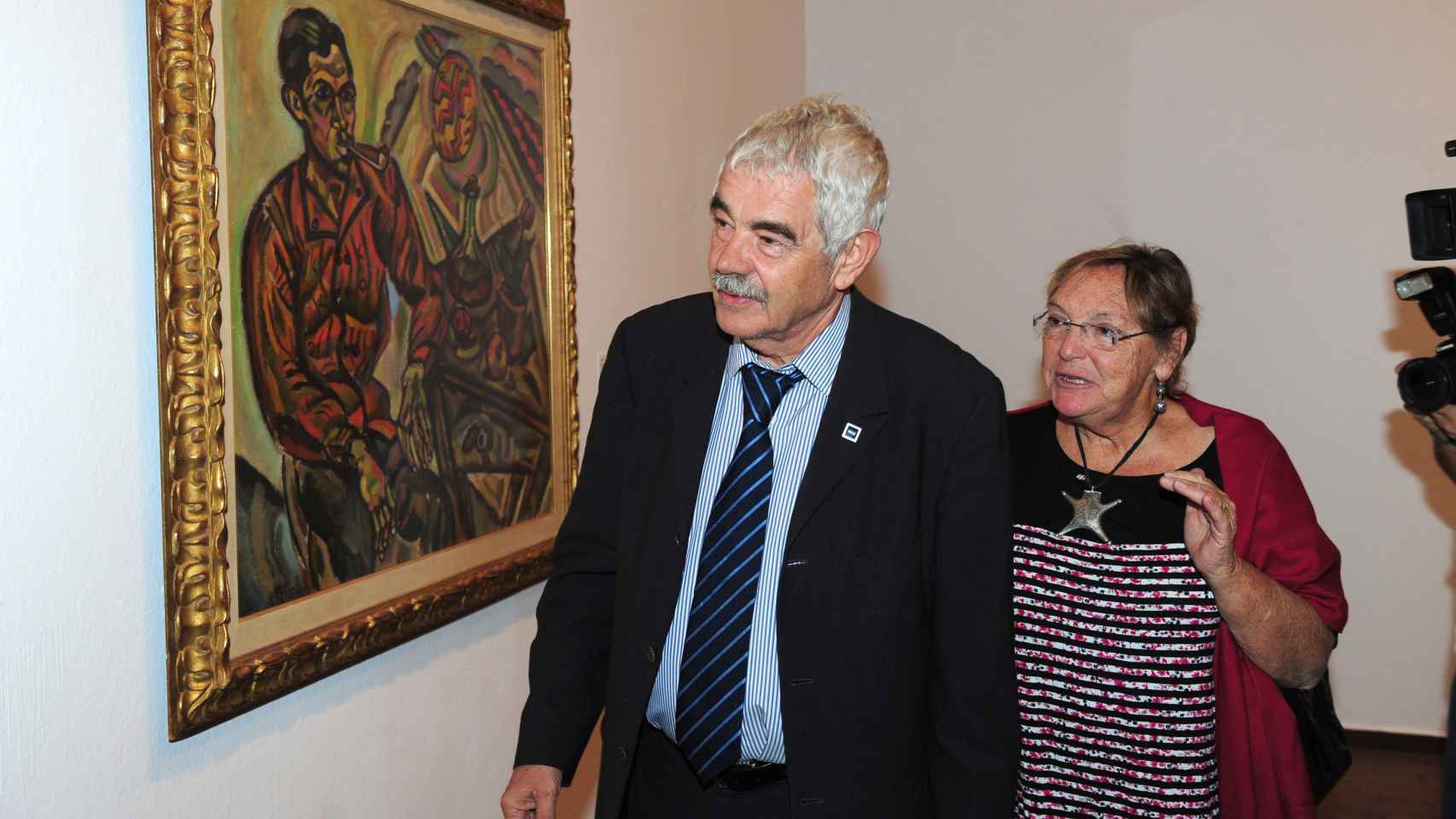 El ex alcalde y su mujer, Diana Garrigosa, en una exposición de Joan Miró en 2011