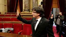 Carles Puigdemont en el Parlament