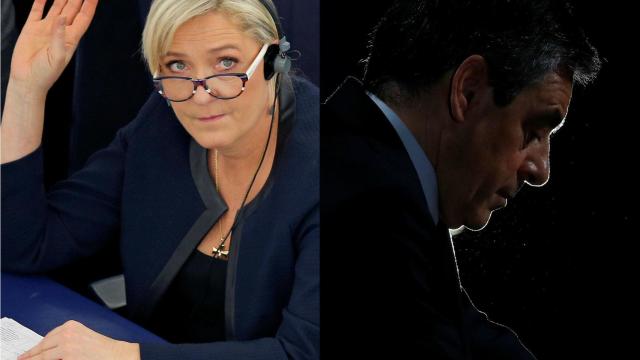 Marine Le Pen y François Fillon.