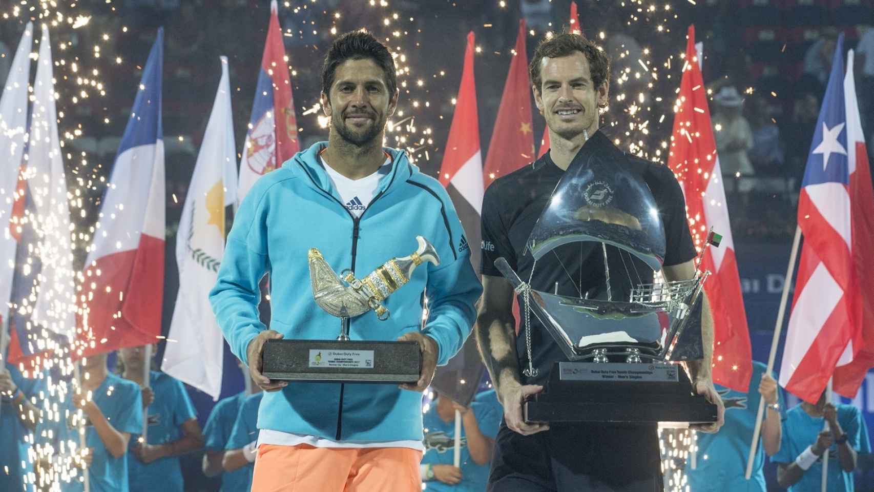 Fernando Verdasco y Andy Murray tras su final en Dubái.