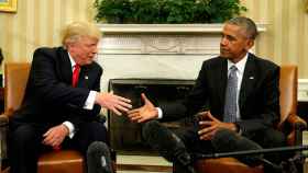 Trump y Obama, en el Despacho Oval durante el traspaso de poderes.