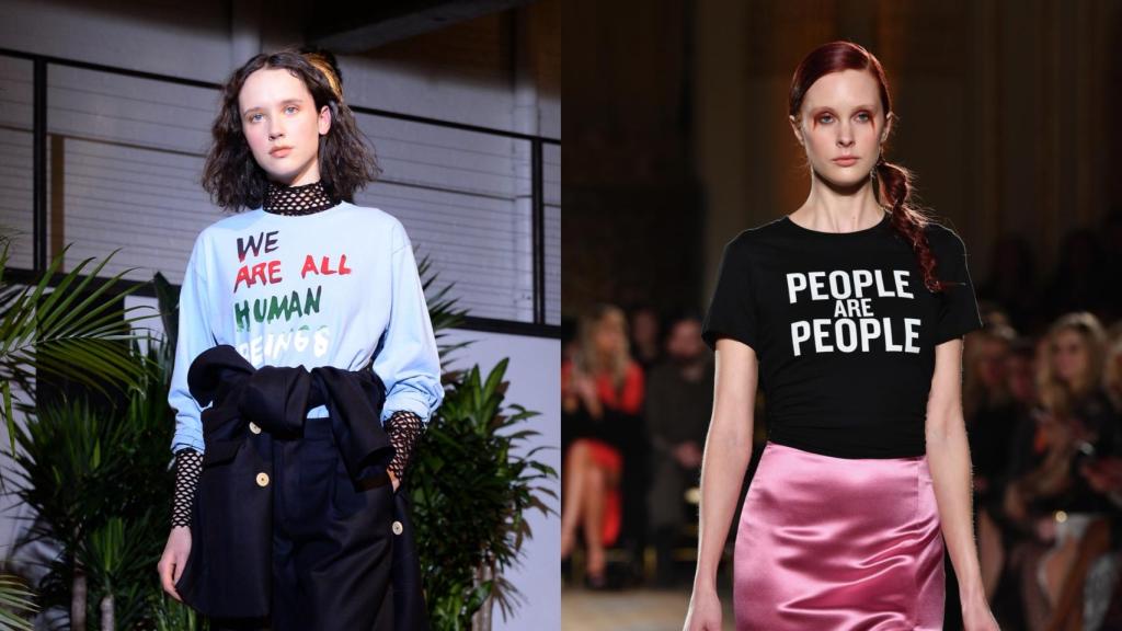 Camisetas de Creatures of Comfort y Christian Siriano en NYFW. | Foto: Getty Images.