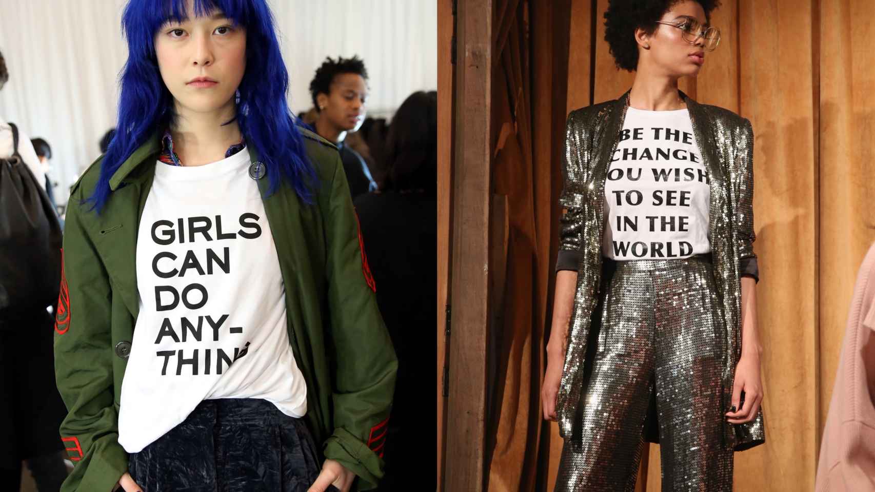 Camisetas de Zadig & Voltaire y Alice + Olivia en NYFW. | Foto: Getty Images.