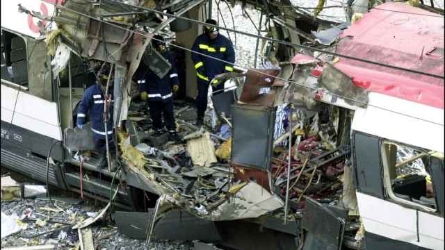 Los trenes afectados por la explosión en los atentados del 11-M.