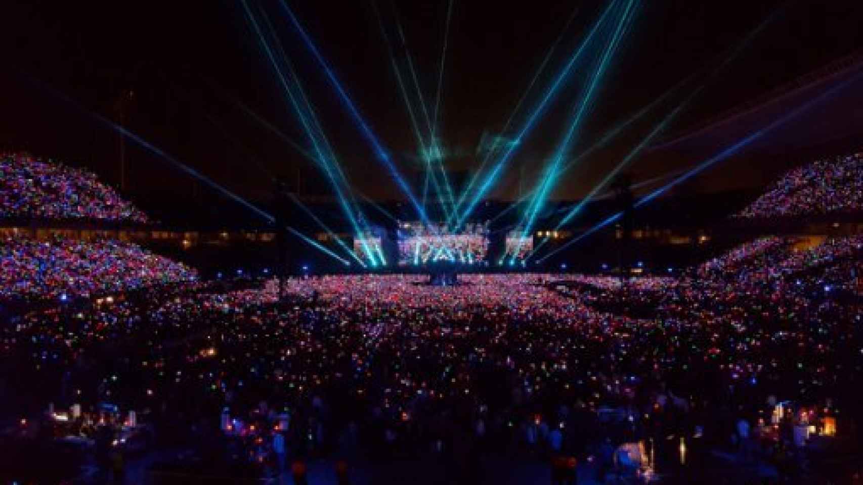 El concierto de Coldplay en el Estadio Olímpico de Barcelona en 2016. Foto: Live Nation