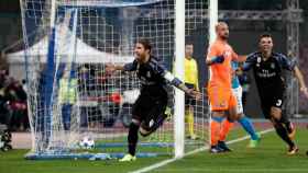 Ramos celebra su primer gol