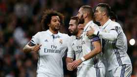 El Real Madrid en un partido de Champions