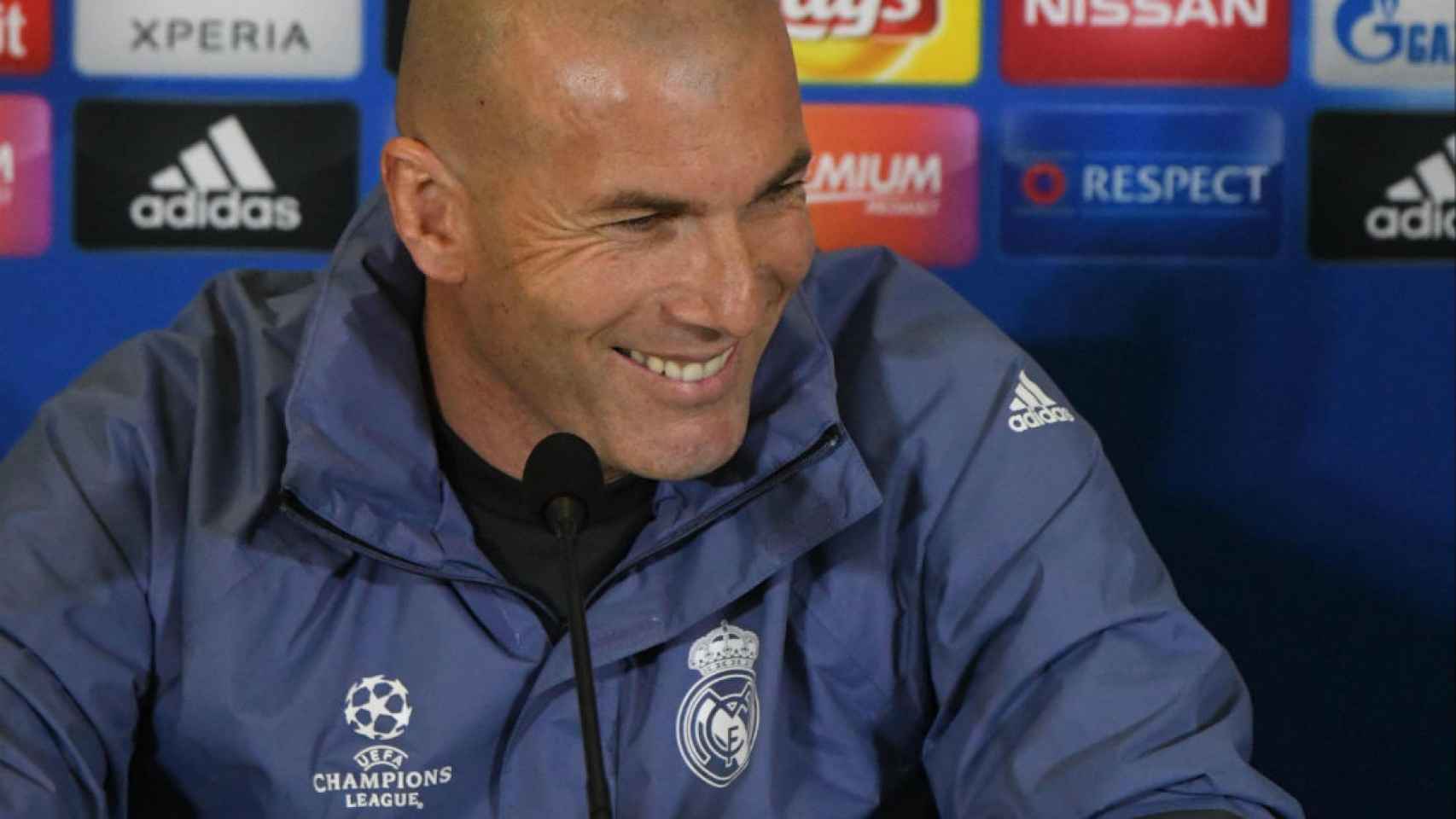 Zidane, durante la rueda de prensa que dio antes de enfrentarse al Nápoles.