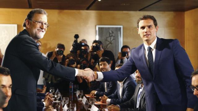 Mariano Rajoy y Albert Rivera el día de la firma del pacto entre las dos formaciones.