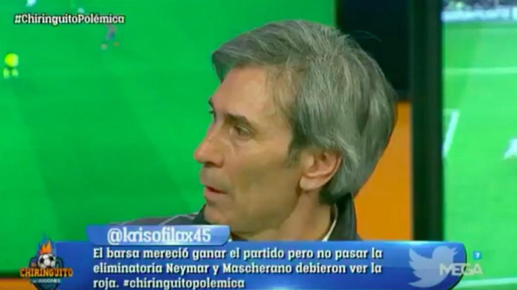 Lobo Carrasco, en El Chiringuito. Foto: Twitter (@elchiringuitotv)