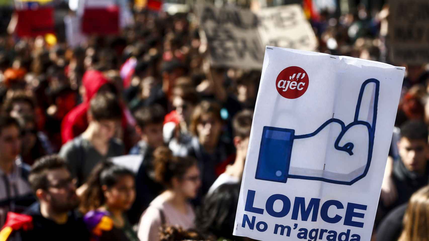Pancarta contra la LOMCE en una de las manifestaciones celebradas en Barcelona