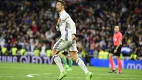 Cristiano Ronaldo, celebrando un gol ante el Real Betis Foto: Lucía Contreras / El Bernabéu