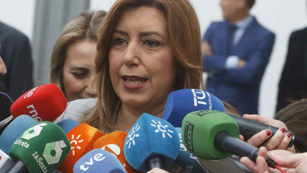 Díaz, este lunes en su primer acto tras conocerse que será candidata al liderazgo del PSOE.