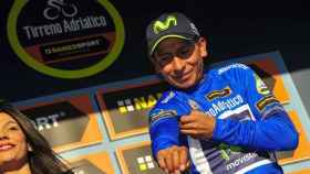 Nairo Quintana celebra su victoria.