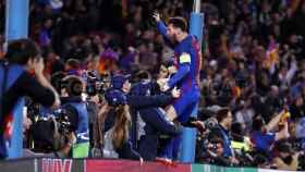 Messi celebrando la remontada. Foto: fcbarcelona.es